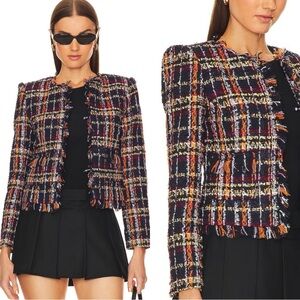 L'AGENCE Multicolor Tweed Blazer